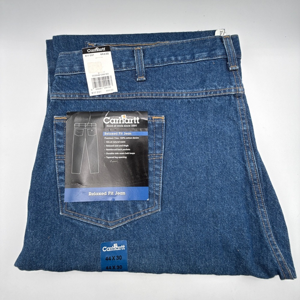 Carhartt Relaxed Fit Tapered‎ Leg Denim Jeans Mens 44X30 B17 DST NWT NOS
